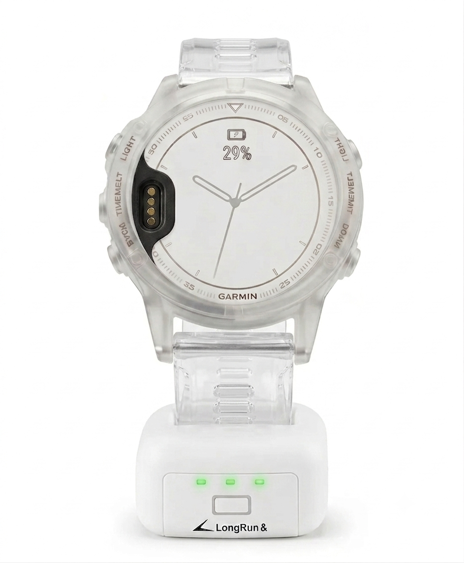 LongRun Battery Pack for Garmin Watch (White, Left Charging)