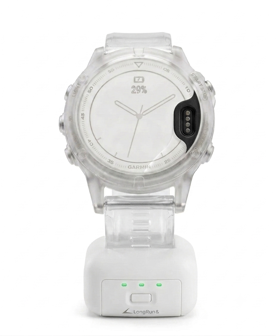 LongRun Battery Pack for Garmin Watch (White, Right Charge)